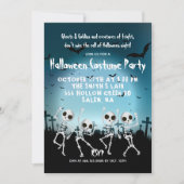 Danskeletten Halloween Costume Party Kaart (Voorkant)