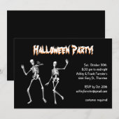 Danskeletten Halloween Costume Party nodigt uit Kaart (Voorkant / Achterkant)