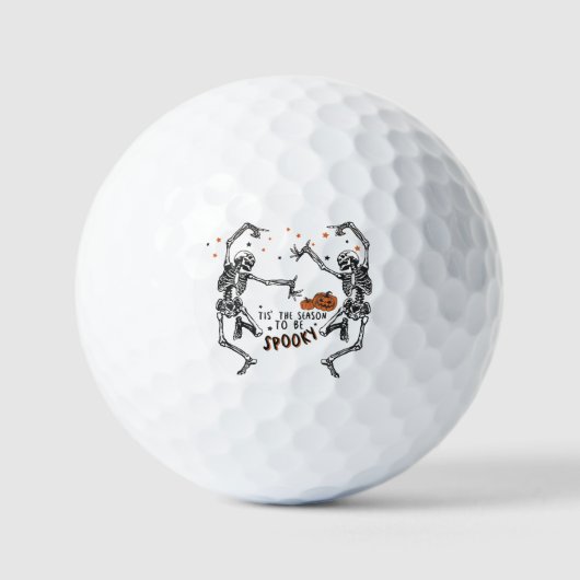 Danskeletten Halloween Golfballen (Voorkant)