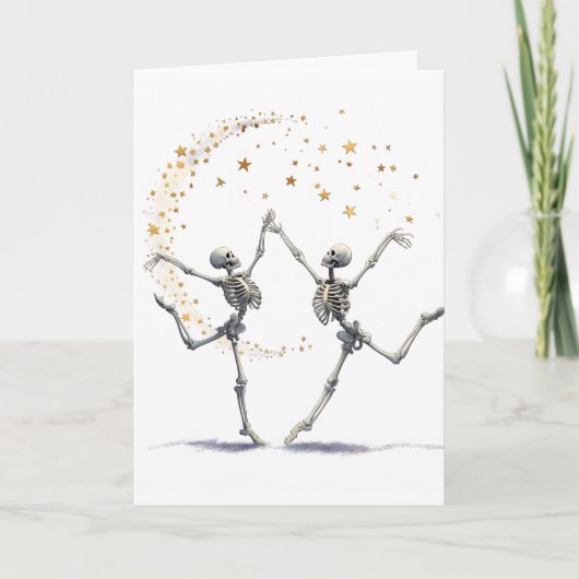 Danskeletten Halloween Kaart (Voorkant)