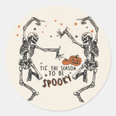 Danskeletten Halloween Ronde Sticker (Voorkant)