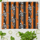 Danskeletten Halloween Striped Theedoek (Gevouwen)