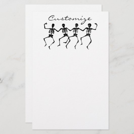 Danskeletten Halloween Thunder_Cove Briefpapier (Voorkant / Achterkant)