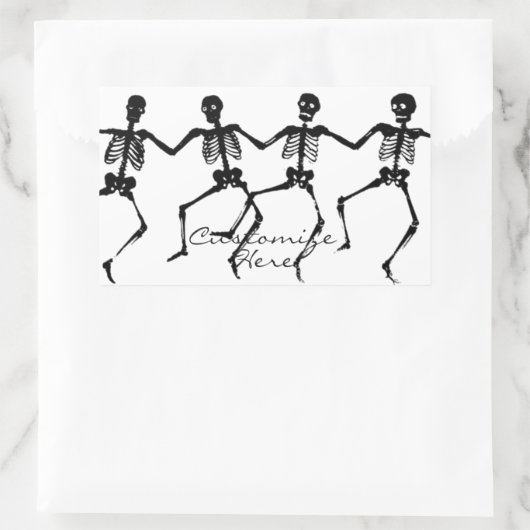 Danskeletten Halloween Thunder_Cove Rechthoekige Sticker (Tas)