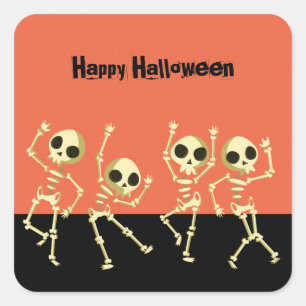 Danskeletten Halloween Vierkante Sticker