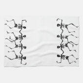 Danskeletten (zwart-wit) theedoek (Horizontaal)