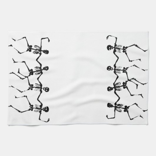 Danskeletten (zwart-wit) theedoek (Horizontaal)