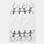 Danskeletten (zwart-wit) theedoek (Verticaal)