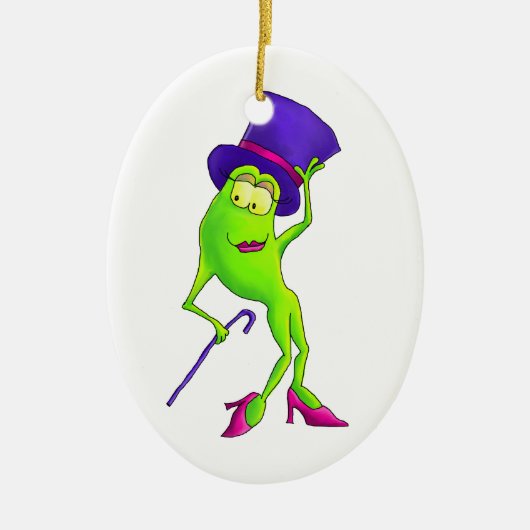 Danskikker met een Paars Pet muziektheater Keramisch Ornament (Voorkant)