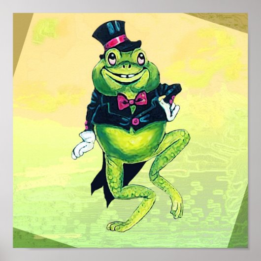 Danskikker Poster met groene Tuxedo Cute (Voorkant)