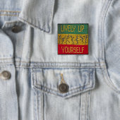 dansknop levendig reggaderen vierkante button 5,1 cm (In situ)