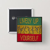 dansknop levendig reggaderen vierkante button 5,1 cm (Voorkant /achterkant)