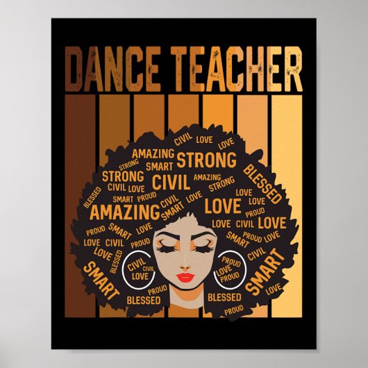 Dansleraar Afro-Amerikaanse vrouwen Zwarte Geschie Poster (Voorkant)