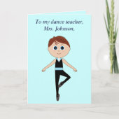 Dansleraar Dankjewel van Boy Dancer Bedankkaart (Voorkant)