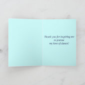 Dansleraar Dankjewel van Boy Dancer Bedankkaart (Binnen)