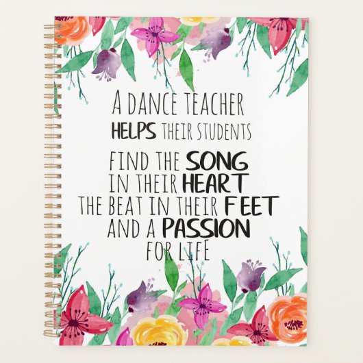 Dansleraar decor Ballet Coach Waarderingsgeschenk Planner (Voorkant)