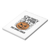 Dansleraar Halloween Pompoen Gravure Shirt De Notitieblok (Linkerzijde)
