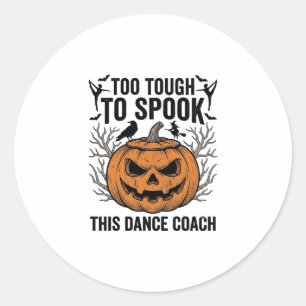 Dansleraar Halloween Pompoen Gravure Shirt De Ronde Sticker