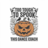 Dansleraar Halloween Pompoen Gravure Shirt De Sticker (Voorkant)