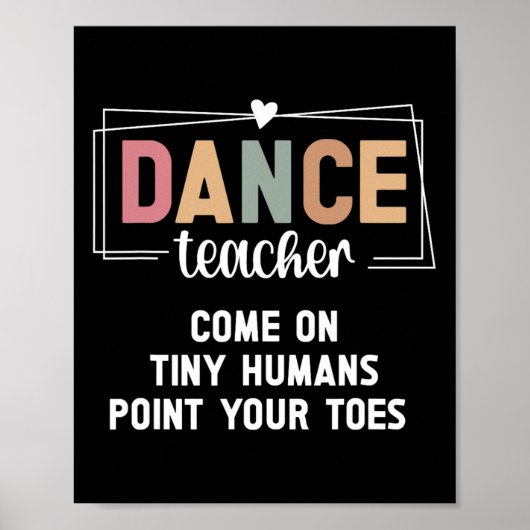 Dansleraar richt je tenen dansinstructeur poster (Voorkant)