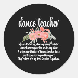 Dansleraar Waardering Vrouwen Zwart Clic Fit Ronde Sticker