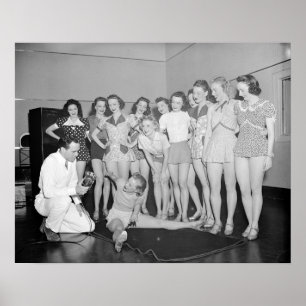 Dansles, 1938. Oude foto Poster