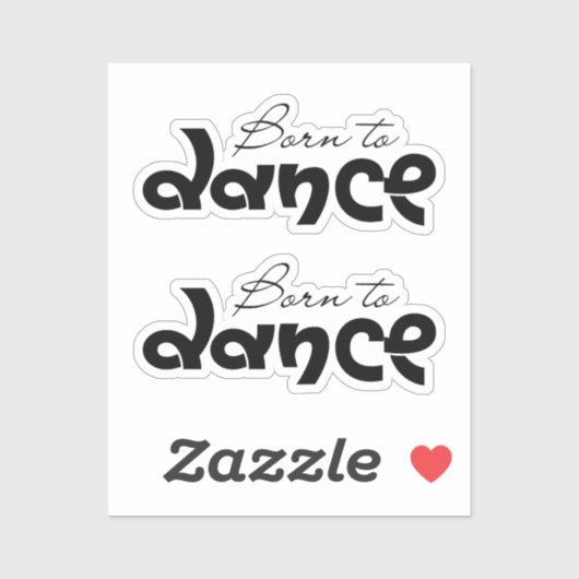 Dansliefhebber Geschenk Geboren Om Te Dansen Typog Sticker (Vel)
