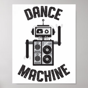 Dansmachine Retro 80s Robot Poster