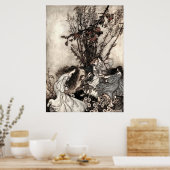 dansmeisjes in de tuin door Rackham Poster (Keuken)