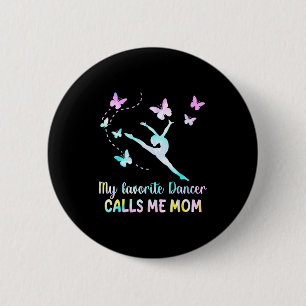 Dansmoeder favoriete danser noemt moeder grappige ronde button 5,7 cm