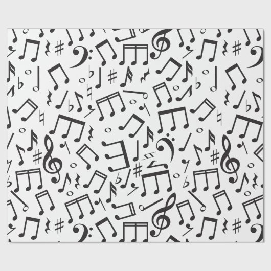 Dansnotities in zwart-wit cadeaupapier (Vlak)