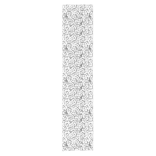 Dansnotities in zwart-wit korte tafelloper (Voorkant)