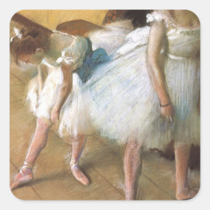 Dansonderzoek door Edgar Degas, Vintage Ballet Vierkante Sticker
