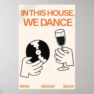 Dansposter, moderne typografie wandkunst, muziek poster