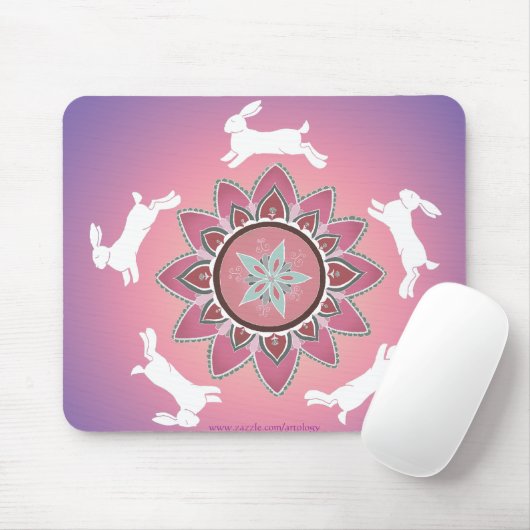 DansRabbit Mandala Mousepad Muismat (Met muis)