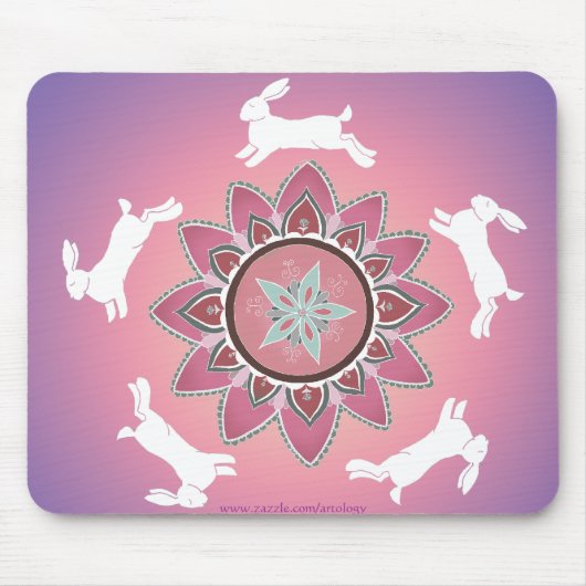 DansRabbit Mandala Mousepad Muismat (Voorkant)