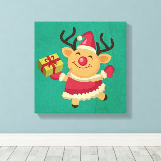 Dansrenrenrendier Canvas Afdruk (Insitu (Houten vloer))