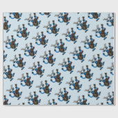 Dansrenrenrendier met gitaar cadeaupapier (Vlak)