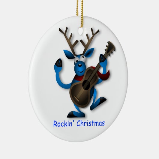 Dansrenrenrendier met kerst van Guitar Rockin Keramisch Ornament (Rechts)