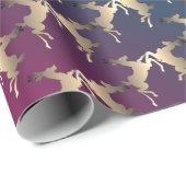 Dansrenrenrenrendieren Blauwgroen Fuschia Rookgrad Cadeaupapier (Rol Hoek)