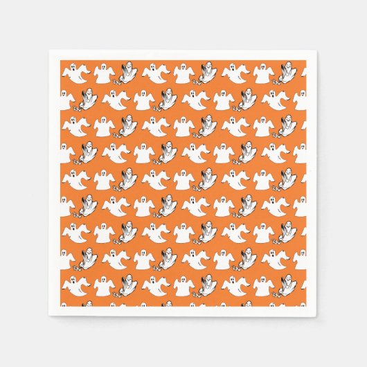 Dansrijen van de Flying Ghosts Halloween Party Servet (Voorkant)