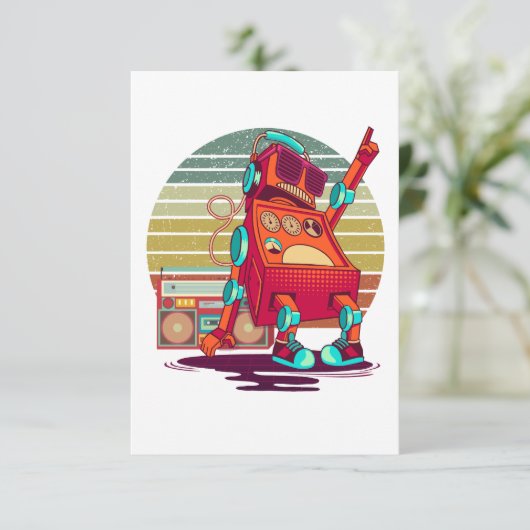 Dansrobot Bedankkaart (Staand voorkant)