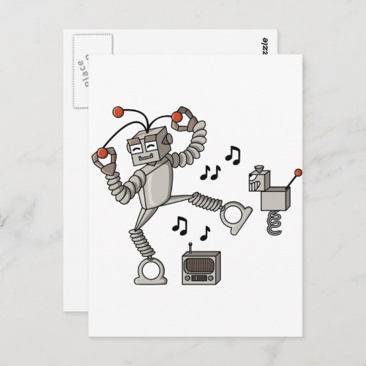 Dansrobot Briefkaart (Voorkant / Achterkant)