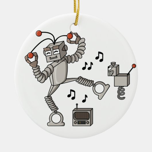 Dansrobot Keramisch Ornament (Voorkant)