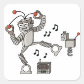 Dansrobot Vierkante Sticker (Voorkant)