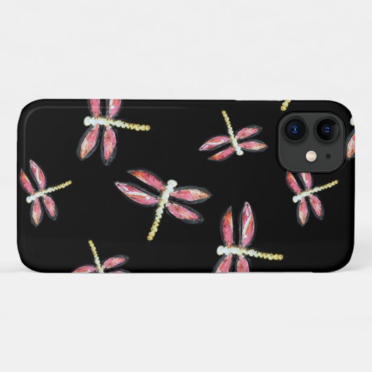 Dansroze dragonfly Girly Case-Mate iPhone Case (Achterkant (horizontaal))
