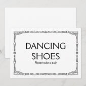 "Dansschoenen" Art Deco stijl trouwbord Kaart (Voorkant / Achterkant)