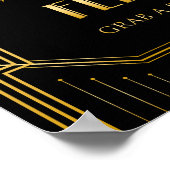 Dansschoenen bruiloft | Gatsby Art Deco Poster (Hoek)