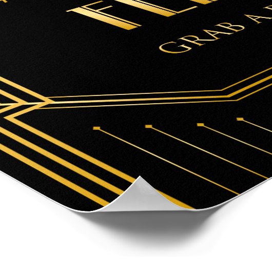 Dansschoenen bruiloft | Gatsby Art Deco Poster (Hoek)
