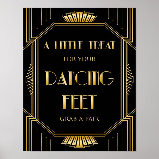 Dansschoenen bruiloft | Gatsby Art Deco Poster (Voorkant)